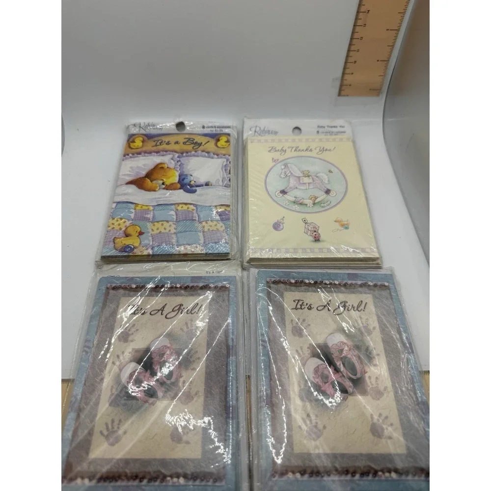 Lot Of 4‎ Packs Of NOS Baby Announcements And Thank You Cards Sealed